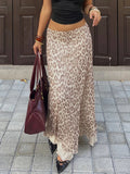 KYLETHOMASW  -  Y2k Vintage Low Waist Leopard Print Gauze Slight Strech Patchwork All Match Fashion Skirts