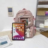 KYLETHOMASW  -  Women Backpack Multi-Pocket Nylon Girls Schoolbag Kawaii Girl Travel Student Bag