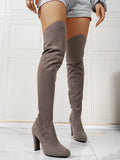 KYLETHOMASW  -  Spring New Suede High Shaft Winter Chunky Heel Over-the-Knee Boots