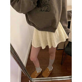 KYLETHOMASW  -  Streetwear Knitted Mini Skirt Women Fashion Hollow Out Ball Gown Skirts Autumn Winter Gyaru Harajuku Korean Loose Faldas