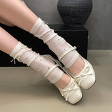 KYLETHOMASW  -  Bow Mary Jane Shoes Women High Heels Sandals Summer Chunky Leather Shoes Luxury Brand Dress Shoes Elegant Pumps Zapatillas