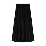 Kylethomasw Korean High Waist Solid Color Casual Mid-length Skirt Women 2025 Spring New Streetwear All Match 3d Jacquard Loose A-line Skirt