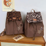 KYLETHOMASW  -  Japanese Harajuku Style Y2k Retro Leopard Print Large Capacity Backpack Travel Storage Bag Student School Bag Women's Bag