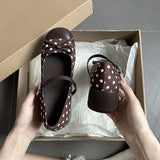KYLETHOMASW  -  Cute Polka Dot Thick Heel Women Mary Jane Shoes Designer Buckle Strap Pumps Ladies Eelgant Butterfly-knot Dress Single Shoes