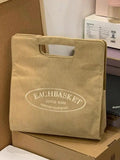 KYLETHOMASW  -  Retro Harajuku Letter Tote Bag Women Corduroy Large Capacity Stripe Shoulder Bag Ladies Korean Commute Versatile Crossbody Bags