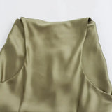 KYLETHOMASW  -  Summer New Women Sleeveless Dress Fashion Temperament Sexy Silk Satin Texture Solid Color Midi Long Dress Women Elegant