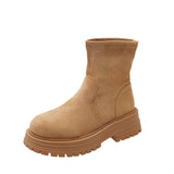 KYLETHOMASW  -  Women Chelsea Ankle Boots Autumn 2025 Suede Snow Short Botas Platform Mid Heels Women Shoes Designer Brand Casual Sport Boots