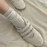 KYLETHOMASW  -  Women Shoes Soft Sole Comfortable Hollow White Shoes with Velcro Lightweight Mary Jane Flats Comfortable Loafers Shoes Fashion