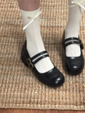 KYLETHOMASW  -  New Spring Thick Heel Women Mary Jane Shoes Fashion Metal Buckle Strap Shoes Ladies Outdoor Slip On Elegant Dress Pumps
