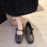 KYLETHOMASW  -  Shoes for Women New Fashion Medium Heeled Women Single Shoes Soft and Comfortable Red Ballet Shoes Zapatos De Mujer