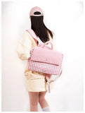 KYLETHOMASW  -  Women Y2k Aesthetic Kawaii Sweet Backpacks Contrast Color Plaid 16 Inch Laptop Bags Fashion Casual Preppy Schoolbags Japanese