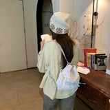 KYLETHOMASW  -  Floral Bow Bag Bucket Mochila High Capaci Mochilas Mujer Fashion Backpacks Multi-function Backpack Shoulder Bolsas Feminina