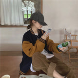 KYLETHOMASW  -  Streetwear Y2K Baseball Jackets Women Oversized Patchwork Bomber Coat Bf Harajuku Preppy Korean Casual All Match Outerwear