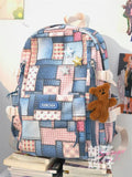 KYLETHOMASW  -  Japanese Harajuku Vintage Girl Schoolbag Casual All-match Denim Mini Backpacks Niche Personality Design Bags