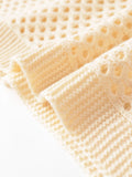 KYLETHOMASW  -  Women Hollow Out Knit Pullover Short Sleeve V Neck Casual Loose Sweater Autumn Tops