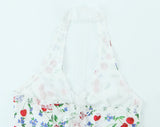 KYLETHOMASW  -  Spring and Summer New Product French Cherry Printing V-neck Lace Splicing Neck Strap Connection