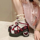 KYLETHOMASW  -  New Princess Shoes with Elegant Temperament Soft Sole Lace Lolita Original Thick Heel Height Increasing Mary Jane Single Shoe
