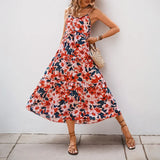KYLETHOMASW  -  Summer Dress Women New Summer Vacation Dresses Floral Print Women Clothing Beach Dress Sexy m