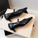 KYLETHOMASW  -  Pointed Toe High Heels Women Mary Jane Shoes Sexy Sandals 2025 Summer New Luxury Dress Shallow Shoes Fashion Pumps Mujer Zapatos