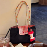 KYLETHOMASW  -  Contrast Plaid Bag Commuter Casual Bolsos mujer Underarm Shoulder Bags for Woman Korean Lazy Style Sac Femme Bolsas Bolsa