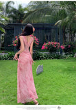 KYLETHOMASW  -  Women's Print Long Dresses Elegant V-neck Sleeveless Bodycon Evening Party Dress New Fashion Slim Waist Vestidos Mujer New Robe