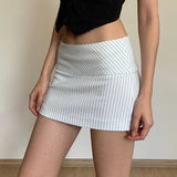 KYLETHOMASW  -  Spicy girl style sexy slimming striped wrap skirt summer new fashion versatile leg length low waist short skirt for women