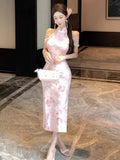 KYLETHOMASW  -  Dresses Women Elegant Off Shoulder Stand Collar Split Vintage Temperament Party Dress Slim Stretch Sexy Ladies Fashion