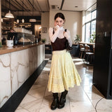 KYLETHOMASW  -  French High Waist A-Line Tiered Skirt Women Spring Casual Cotton Ruffle Hem Midi Skirts Skirt Versatile Curvy 280A
