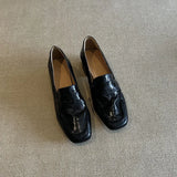 KYLETHOMASW  -  New style women's loafers, slip-on casual small leather shoes, high heels French single shoes