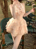 KYLETHOMASW  -  Japanese Fashion Pure Desire Sexy Dress Women New Design Slim Hang Neck Dresses Aesthetic Sweet Party Fairy Clothing Summer