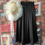 KYLETHOMASW  -  Vintage Sweet Kawaii Mori Girl Style Plaid Long Skirt Women Spring Summer High Waist A-Line Ruffled Loose Aesthetic Maxi Skirt