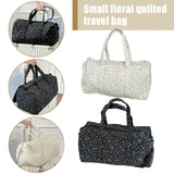 KYLETHOMASW  -  Cotton Quilted Travel Bag with Zipper Gym Bag Floral Print Overnight Bag for Women Weekend Travel Shopping