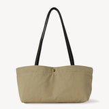 KYLETHOMASW  -  Minimalist Canvas Shoulder Tote Bag Women Thin Pu Strap Snap Button Small Handbag Daily Commute Shopping Casual Underarm Purse