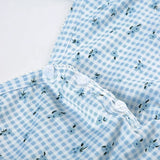 KYLETHOMASW  -  2 Piece Pajama Set Sleeveless Lace Trim Cami Top Summer Women Floral Shorts Sleepwear Sets Korean Chic Slim Fit Pyjama Home Suit