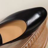 KYLETHOMASW  -  Women's genuine leather round toe metal belt slip-on ballet flats leisure soft comfortable casual daily mary jane ballerinas hot