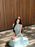 KYLETHOMASW  -  French Sexy Thin Slim Sleeveless Dress Women Summer Holiday Daily Wear Knitted Dresses Elegant Irregular Midi Vestidos A256