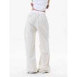 KYLETHOMASW  -  Women White Stripe Baggy Wide Leg Pants Japanese 2000s Y2k Vintage High Waist Straight Pants Casual Long Trousers Clothes