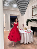 KYLETHOMASW  -  Vintage Red Midi Dress Women Party Prom Sexy Halter Bandage Dresses Summer Elegant Korean Backless Bodycon A Line Vestidos