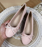 KYLETHOMASW  -  Women Round Toe Ballet Flats Spongy Bottom  Hot New 2024 Italian Shoes Patent Leather Classic Bow-Knot Dressing Slip-On 34 48 47