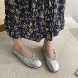 KYLETHOMASW  -  Suede Retro Bowknot  Round Toe Flat Shoes Women Soft Sole Comfort Casual Shoes for Women Shallow Ballet Style Footwear Female