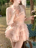 KYLETHOMASW  -  Japanese Fashion Pure Desire Sexy Dress Women New Design Slim Hang Neck Dresses Aesthetic Sweet Party Fairy Clothing Summer