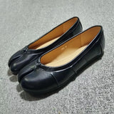 KYLETHOMASW  -  Comfortable Classic Women's Ballet Flat Shoes Tabi Split-Toe Rubber Upgraded Leather Insole Versatile Cute Pig's Hoof Shoes