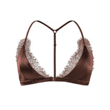 KYLETHOMASW  -  New Cozy Intimates Women Silk Bras,  93%Silk 7%Spandex, Triangle Cup, Wire Free, Front Closure, Thin Padded Bra