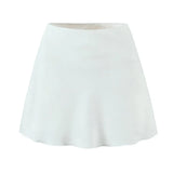 KYLETHOMASW  -  French Style Pink White Jacquard Satin Skirt For Women High Waist Elegant A-line Mini Sweet Skirts