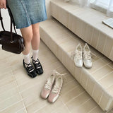 KYLETHOMASW  -  Women's Ballet Style Flats Fashion Lace-up Retro Mary Jane Casual Shoes Spring Summer Comfortable Lightweight Ballet Sneakers