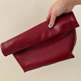 Kylethomasw Vintage Women Clutch Bag Soft Pu Leather Lady Evening Bags Trend Party Girl Envelope Bag Fashion Burgundy Clutches Purse