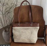 KYLETHOMASW  -  Summer New Fashionable Straw Commuter Tote Bag for Women Retro Single Shoulder Underarm Bags