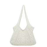 KYLETHOMASW  -  Women's Knitted Hollow Tote Bag Fresh Casual Aesthetic Daily Travel Shoulder Hobo Bag New Soft Fashion Simple Handbags