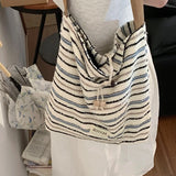 KYLETHOMASW  -  Contrast Color Striped Simple Grunge Shoulder Bags Sweet Y2k Aesthetic Casual Handbags All Match Chic Women Fashion Underarm Bag