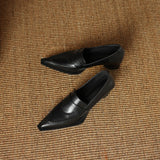 KYLETHOMASW  -  Cow leather pointed toe women dress shoes strange heel pumps